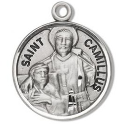 Saint Camillus Sterling Silver Medal