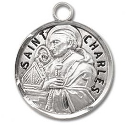 Saint Charles Sterling Silver Medal
