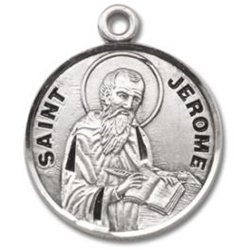 Saint Jerome Sterling Silver Medal