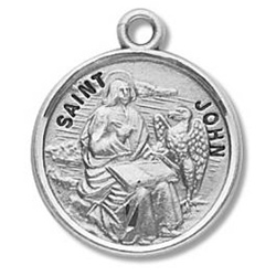 Saint John the Evangelist Sterling Silver Medal