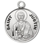 Saint Justin Sterling Silver Medal