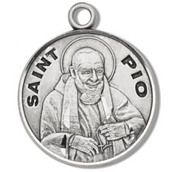 Saint Pio Sterling Silver Medal