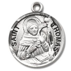 Saint Thomas Aquinas Sterling Silver Medal