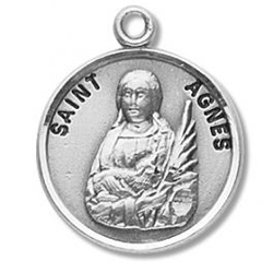 Saint Agnes Sterling Silver Medal