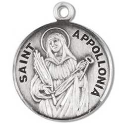 Saint Apollonia Sterling Silver Medal