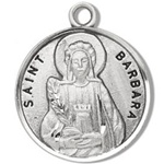 Saint Barbara Sterling Silver Medal