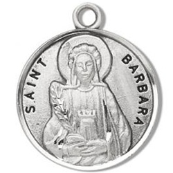 Saint Barbara Sterling Silver Medal