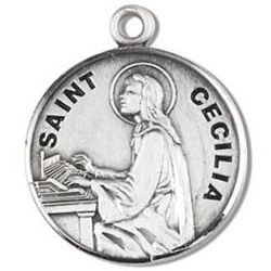 Saint Cecilia Sterling Silver Medal