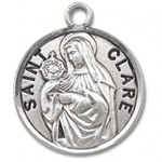 Saint Clare Sterling Silver Medal