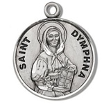 Saint Dymphna Sterling Silver Medal