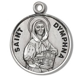 Saint Dymphna Sterling Silver Medal