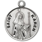 Saint Karen Sterling Silver Medal