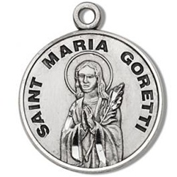 Saint Maria Goretti Sterling Silver Medal