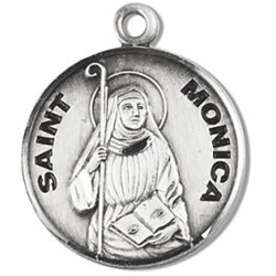 Saint Monica Sterling Silver Medal