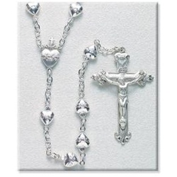 Solid Sterling Silver Sacred Heart of Jesus Rosary