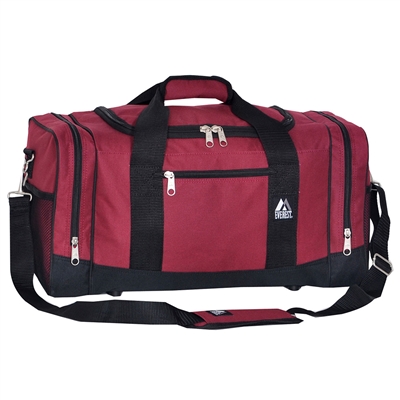 #020-BURGUNDY Wholesale 20-inch Duffel Bag - Case of 20 Duffel Bags