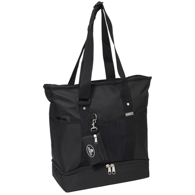 #1002DLX-BLACK Wholesale Deluxe Sporting Tote Bag - Case of 30 Tote Bags