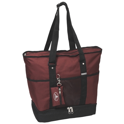 #1002DLX-BURGUNDY Wholesale Deluxe Sporting Tote Bag - Case of 30 Tote Bags