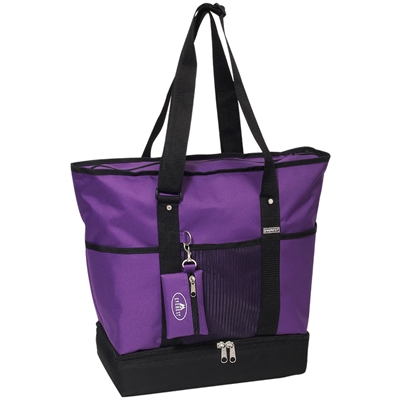 #1002DLX-DARK PURPLE Wholesale Deluxe Sporting Tote Bag - Case of 30 Tote Bags