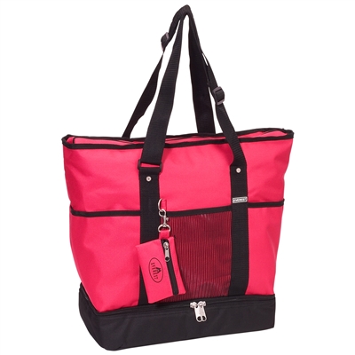 #1002DLX-HOT PINK Wholesale Deluxe Sporting Tote Bag - Case of 30 Tote Bags