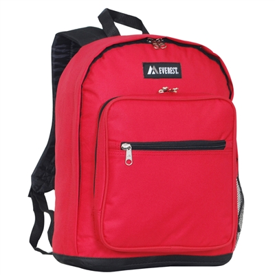 #1045BP-RED Wholesale Backpack with Side Mesh Pocket - Case of 30 Backpacks