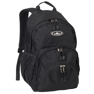 #2045W-BLACK Wholesale Sporty Backpack - Case of 30 Backpacks