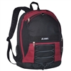 #3045SH-BURGUNDY Wholesale Two-Tone Backpack - Case of 30 Backpacks