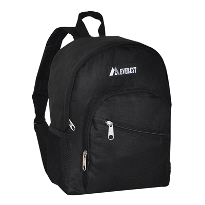 #6045S-BLACK Wholesale Mini Kids Slant Backpack - Case of 30 Backpacks