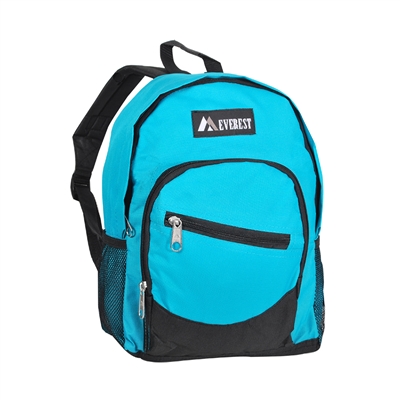 #6045S-TURQUOISE Wholesale Mini Kids Slant Backpack - Case of 30 Backpacks