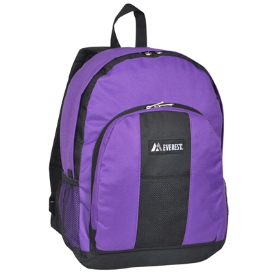 #BP2072-PURPLE Wholesale Backpack with Front & Side Pockets - Case of 30 Backpacks