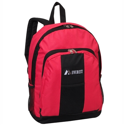 #BP2072-HOT PINK Wholesale Backpack with Front & Side Pockets - Case of 30 Backpacks