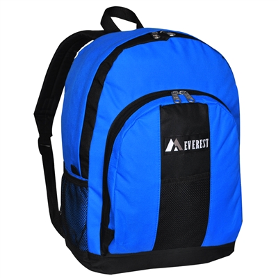 #BP2072-ROYAL BLUE Wholesale Backpack with Front & Side Pockets - Case of 30 Backpacks