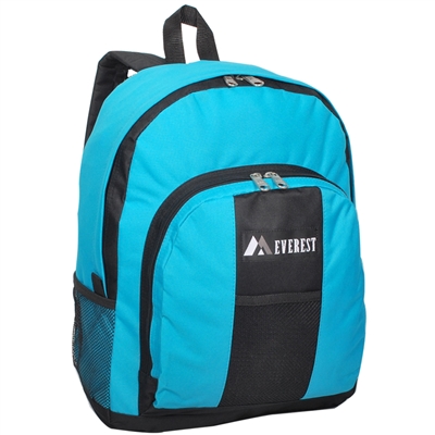 #BP2072-TURQUOISE Wholesale Backpack with Front & Side Pockets - Case of 30 Backpacks