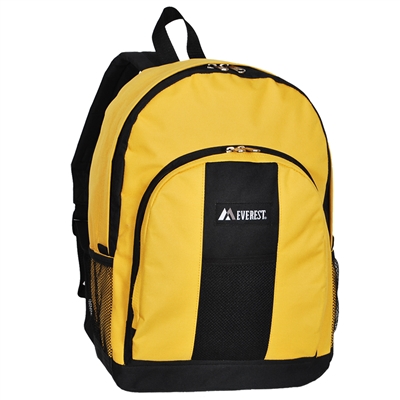 #BP2072-GOLD YELLOW Wholesale Backpack with Front & Side Pockets - Case of 30 Backpacks