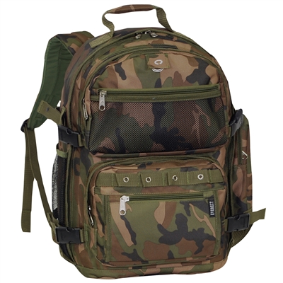 #C3045R-CAMO Wholesale Oversized Woodland Camo Backpack - Case of 20 Backpacks