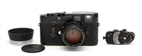 (SOLD) Very Rare Black Paint Leica M3 Camera Body, 50mm f1.4 Summilux Lens, MR Meter