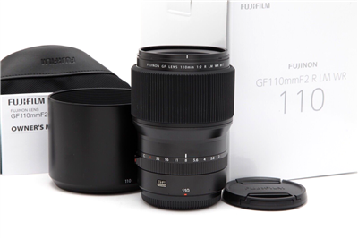 Mint Fuji FUJIFILM GF 110mm f2 R LM WR Lens with Hood, Case, & Box (Demo) #38105