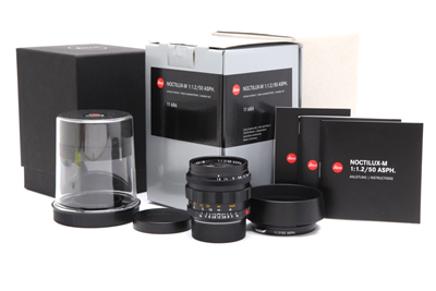 Mint Leica Noctilux-M 50mm f1.2 ASPH. Lens (Black, MFR# 11686) with Box #40428
