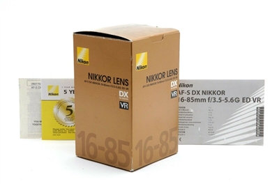 Nikon Nikkor 16-85mm f3.5-5.6 G ED VR Lens Box Only with Instructions #B1066