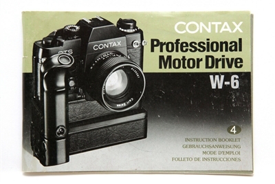 Excellent Contax Professional Motor-Drive W-6 Instruction Booklet #P4817