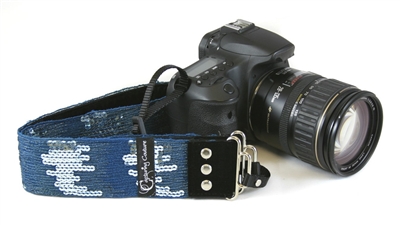 Sequin Ombre Teal 2" Camera Strap 20007