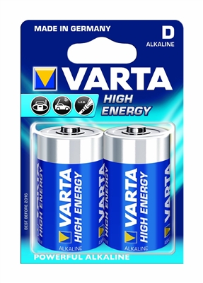 Varta High Energy V4920 D-cell 1.5V Alkaline Button Top Batteries
