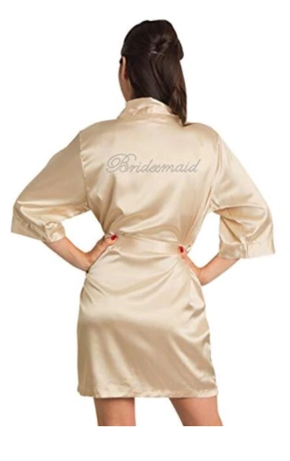 Satin Kimono Bride Dressing Robes