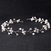 Crystal Wired Hairband with Pearls and Crystal Bead Floral Design