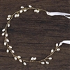 Crystal Wired Hairband with Pearls and Crystal Bead Floral Design