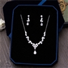 Cubic Zirconia Flower Necklace Earrings Jewellery Sets CZ Zircon Stone Wedding Jewelry Sets Pear and Marquis Cut