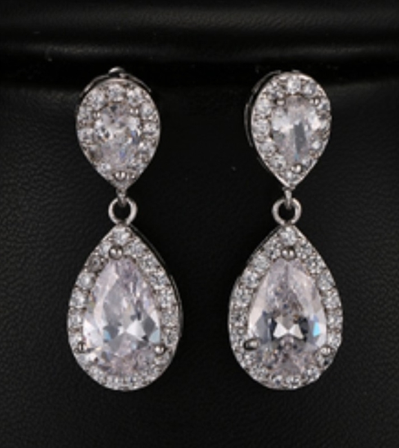Crystal Drop Gold Dangle Earrings
