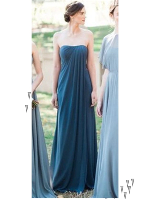 KELLY | A-Line Strapless Chiffon Gown
