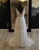 AMANDA | Deep V A-Line Chiffon Gown With Bow