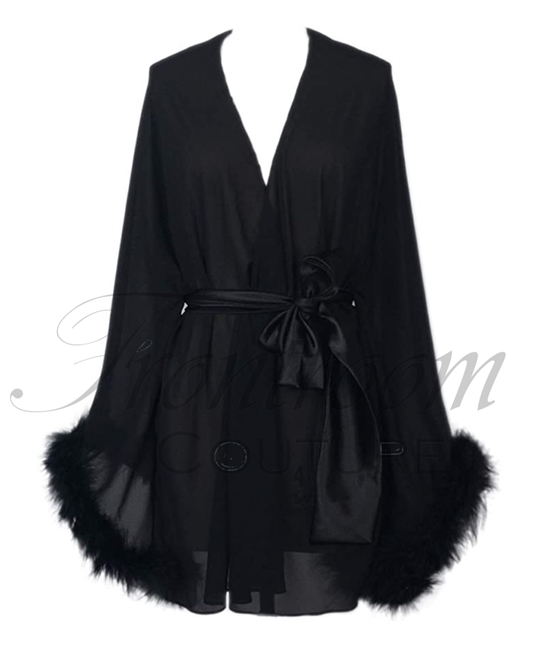 Short Chiffon Feather Robe